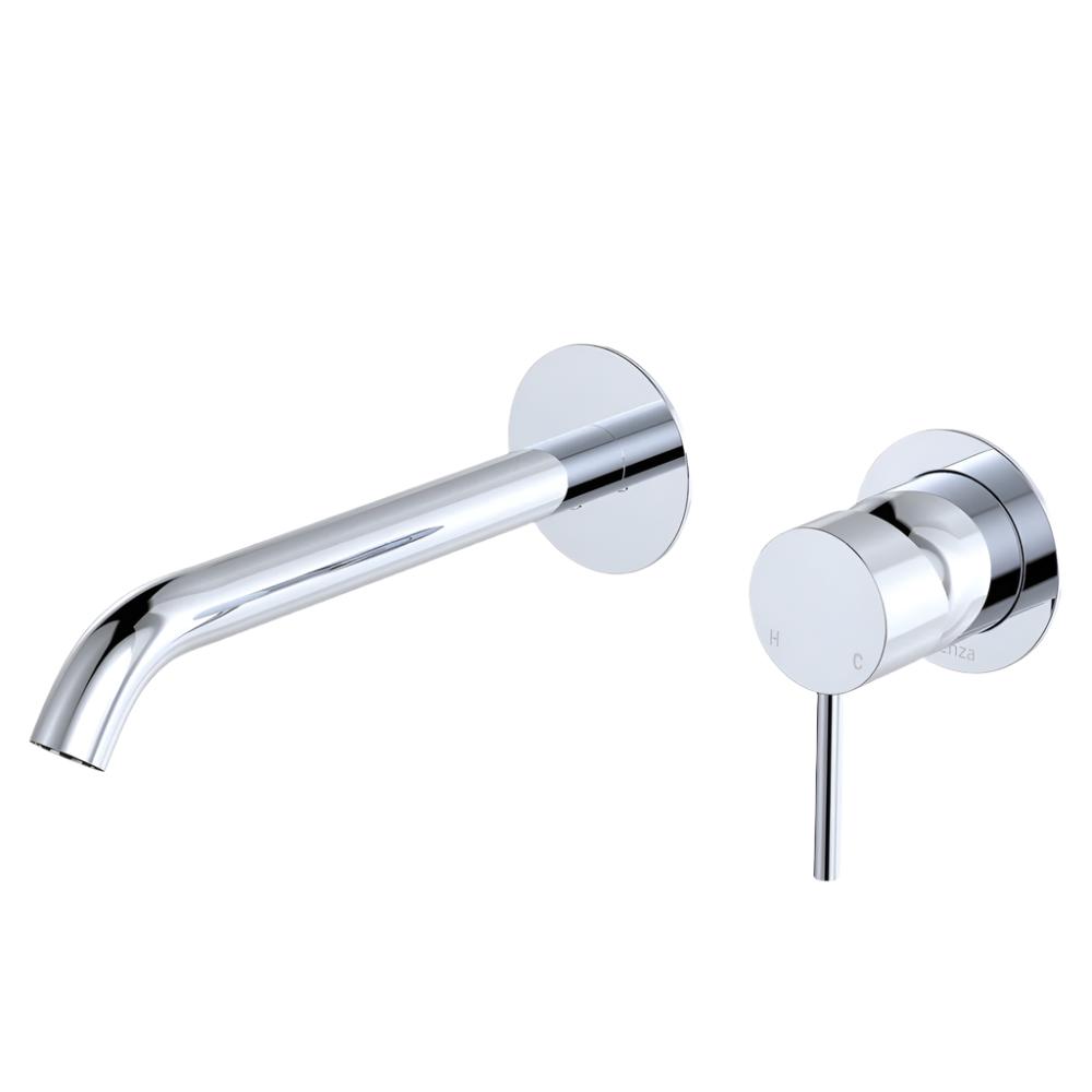 Fienza Kaya Basin/Bath Round Wall Mixer Trim Kit 200mm Outlet - Chrome - D228104-200