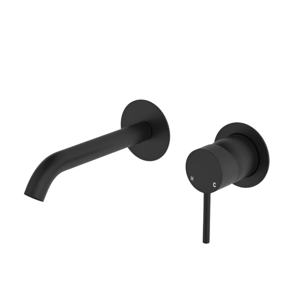 Fienza Kaya Basin/Bath Round Wall Mixer Trim Kit 160mm Outlet - Matte Black - D228104B