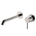 Fienza Kaya Basin/Bath Round Wall Mixer Trim Kit 200mm Outlet - Brushed Nickel - D228104BN-200