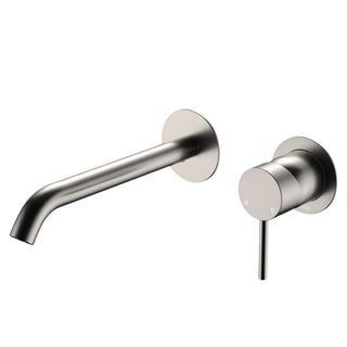Fienza Kaya Basin/Bath Round Wall Mixer Trim Kit 200mm Outlet - Brushed Nickel - D228104BN-200
