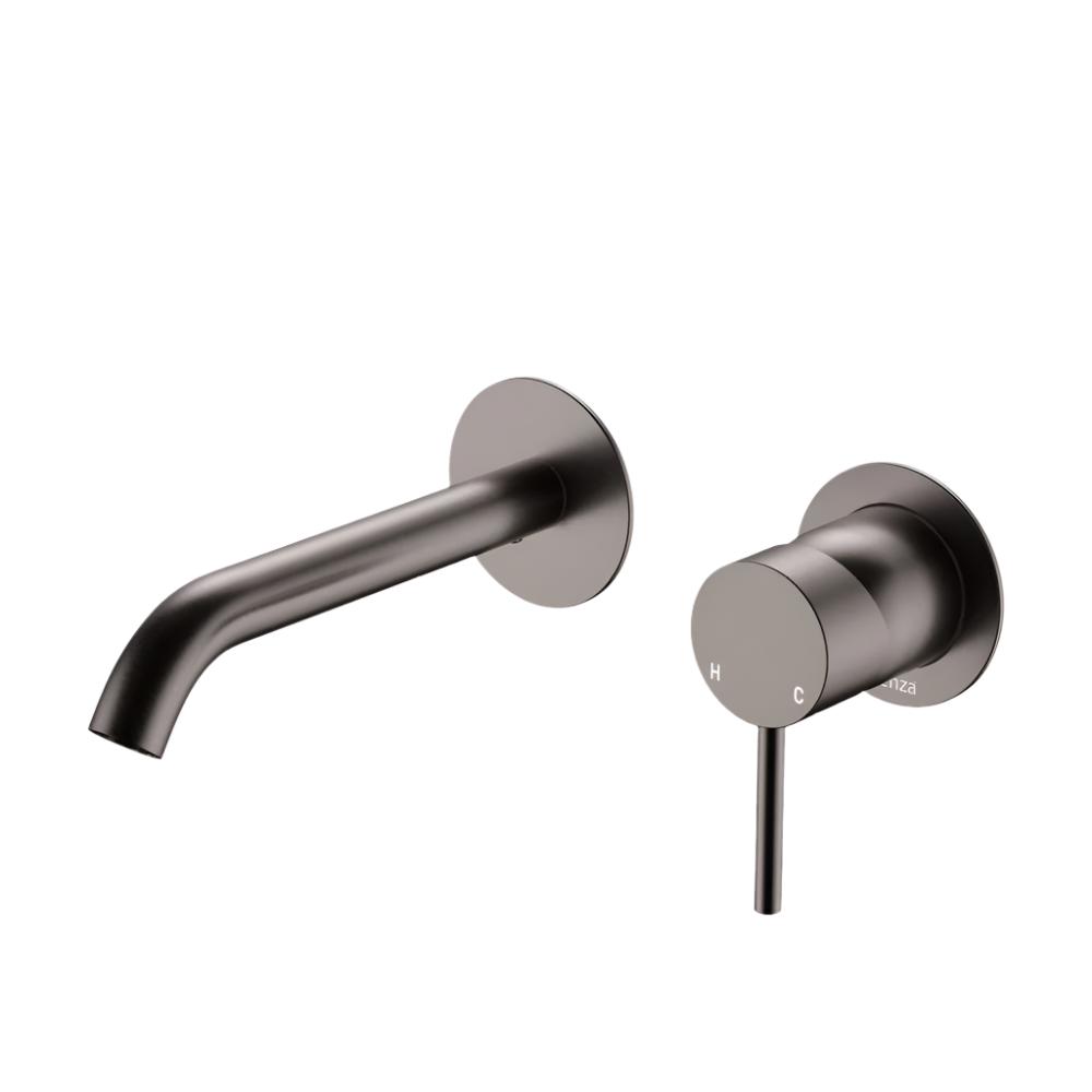 Fienza Kaya Basin/Bath Round Wall Mixer Trim Kit 160mm Outlet - Gun Metal - D228104GM