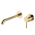 Fienza Kaya Basin/Bath 200mm Round Wall Mixer Trim Kit Only (Body Extra) - Urban Brass - D228104UB-200-LF