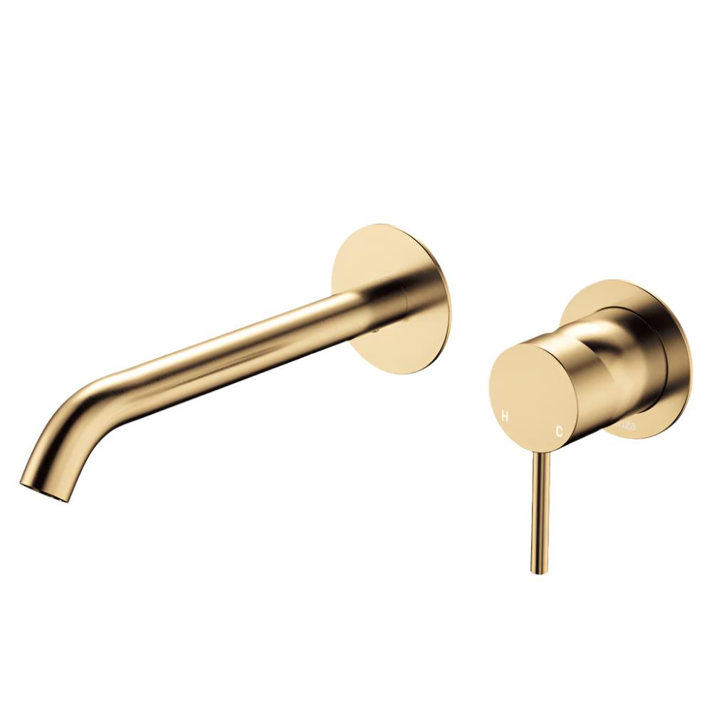 Fienza Kaya Basin/Bath 200mm Round Wall Mixer Trim Kit Only (Body Extra) - Urban Brass - D228104UB-200-LF