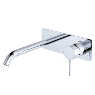 Fienza Kaya Basin/Bath Rectangular Wall Mixer Trim Kit 200mm Outlet - Chrome - D228106-200