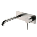 Fienza Kaya Basin/Bath Rectangular Wall Mixer Trim Kit 200mm Outlet - Brushed Nickel - D228106BN-200