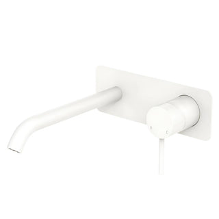 Fienza Kaya Basin/Bath Rectangular Wall Mixer Trim Kit 200mm Outlet - Matte White - D228106MW-200