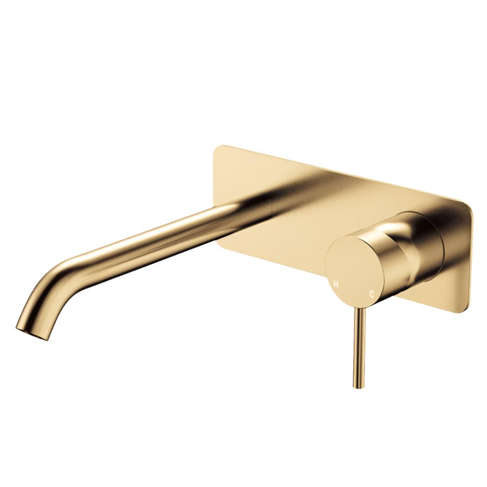 Fienza Kaya Basin/Bath 200mm Rectangular Wall Mixer Trim Kit Only (Body Extra) - LF Urban Brass - D228106UB-200-LF