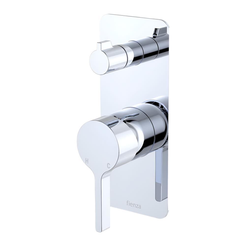 Fienza Sansa Rectangular Wall Diverter Mixer Trim Kit Only (Body Extra) - Chrome - D229102-2