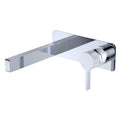 Fienza Sansa Rectangular Wall Bath Mixer Trim Kit Only (Body Extra) - Chrome - D229104