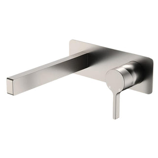 Fienza Sansa Rectangular Wall Basin Mixer Trim Kit Only (Body Extra) - Brushed Nickel - D229106BN-LF
