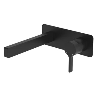 Fienza Sansa Rectangular Wall Basin Mixer Trim Kit - Matte Black - D229106B