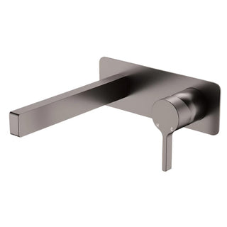 Fienza Sansa Rectangular Wall Basin Mixer Trim Kit - Gun Metal - D229106GM