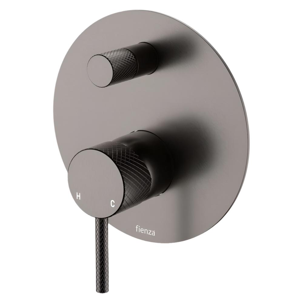 Fienza Axle Large Round Wall Diverter Mixer Trim Kit - Gun Metal - D231102GM