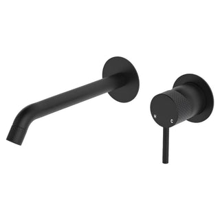 Fienza Axle Round Wall Basin/Bath Mixer Trim Kit 200mm Outlet - Matte Black - D231104B-200