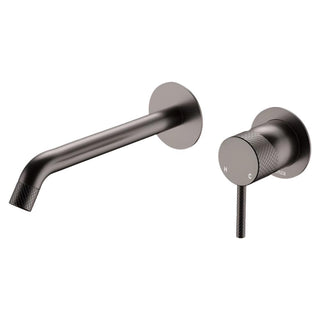 Fienza Axle Round 200mm Wall Basin/Bath Mixer Trim Kit Only (Body Extra) - Gun Metal - D231104GM-200