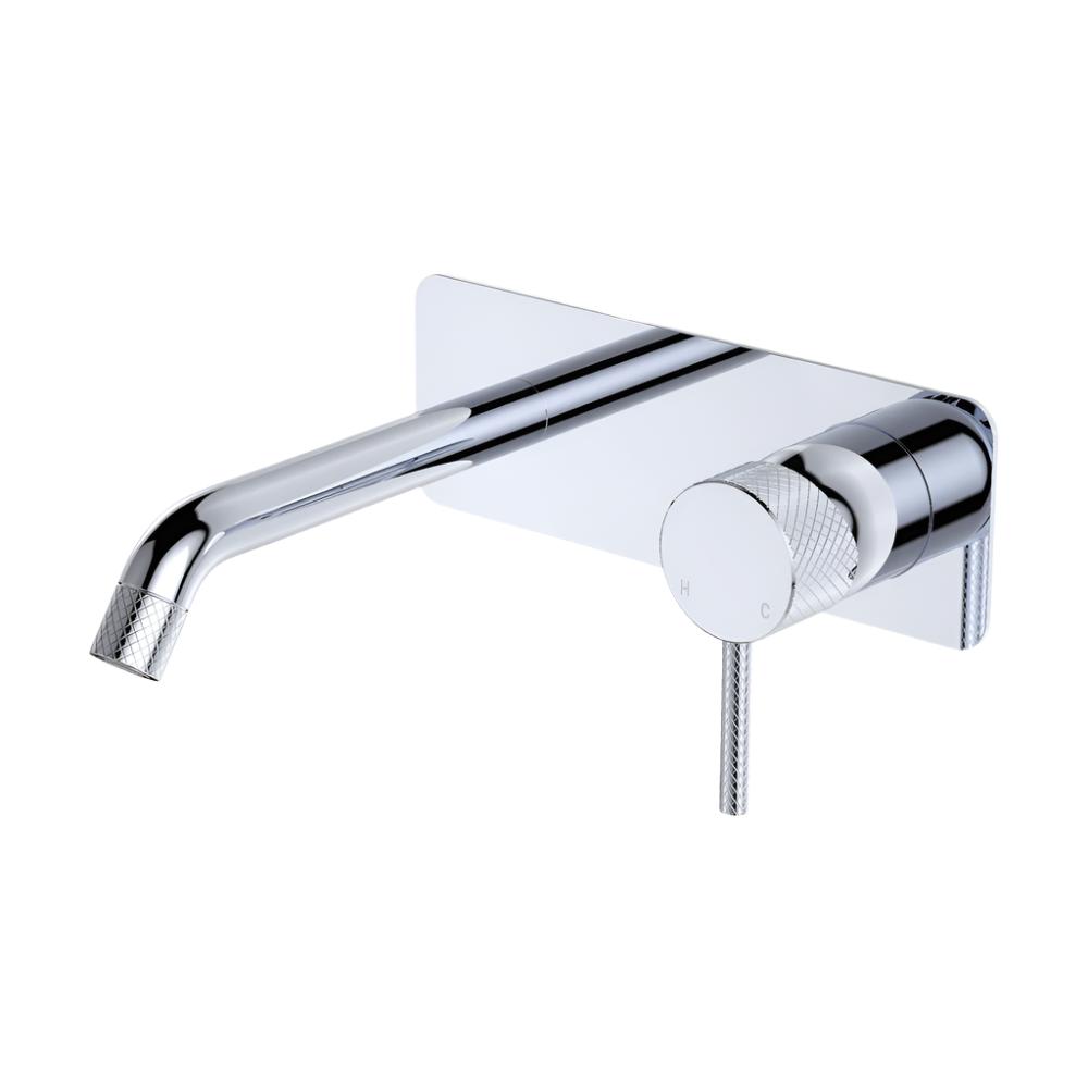 Fienza Axle Rectangular Wall Basin/Bath Mixer Trim Kit 160mm Outlet - Chrome - D231106