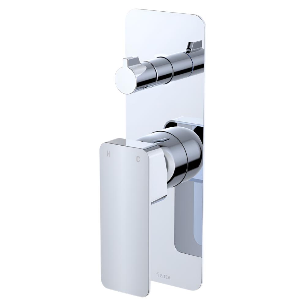 Fienza Tono Rectangular Wall Diverter Mixer Trim Kit Only (Body Extra) - Chrome - D233102