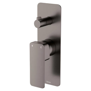 Fienza Tono Rectangular Wall Diverter Mixer Trim Kit Only (Body Extra) - Gun Metal - D233102GM-LF