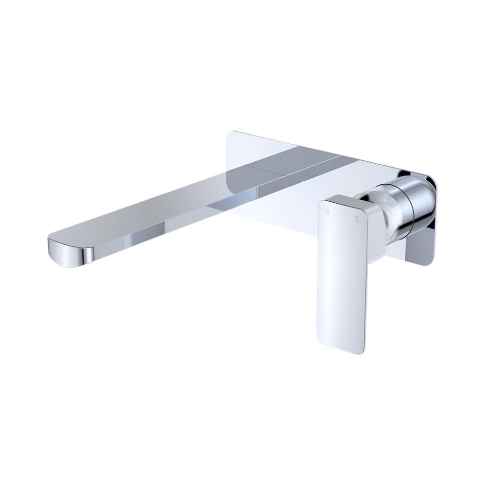 Fienza Tono Rectangular Wall Basin/Bath Mixer Trim Kit 200mm Outlet - Chrome - D233106-200-LF