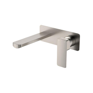 Fienza Tono Rectangular 160mm Wall Basin/Bath Mixer Set Trim Kit Only (Body Extra) - Brushed Nickel - D233106BN-LF