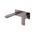 Fienza Tono Rectangular Wall Basin/Bath Mixer Set Trim Kit 160mm Outlet - Gun Metal - D233106GM-LF
