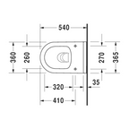 Duravit Starck 3 Rimless Wall Hung Toilet Pan - Alpine White D2527090-P