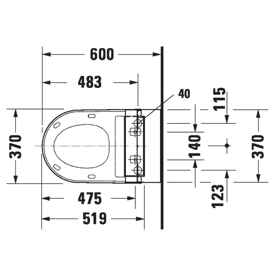 Duravit ME by Starck SensoWash Classic Wall Faced Smart Toilet - D4150200