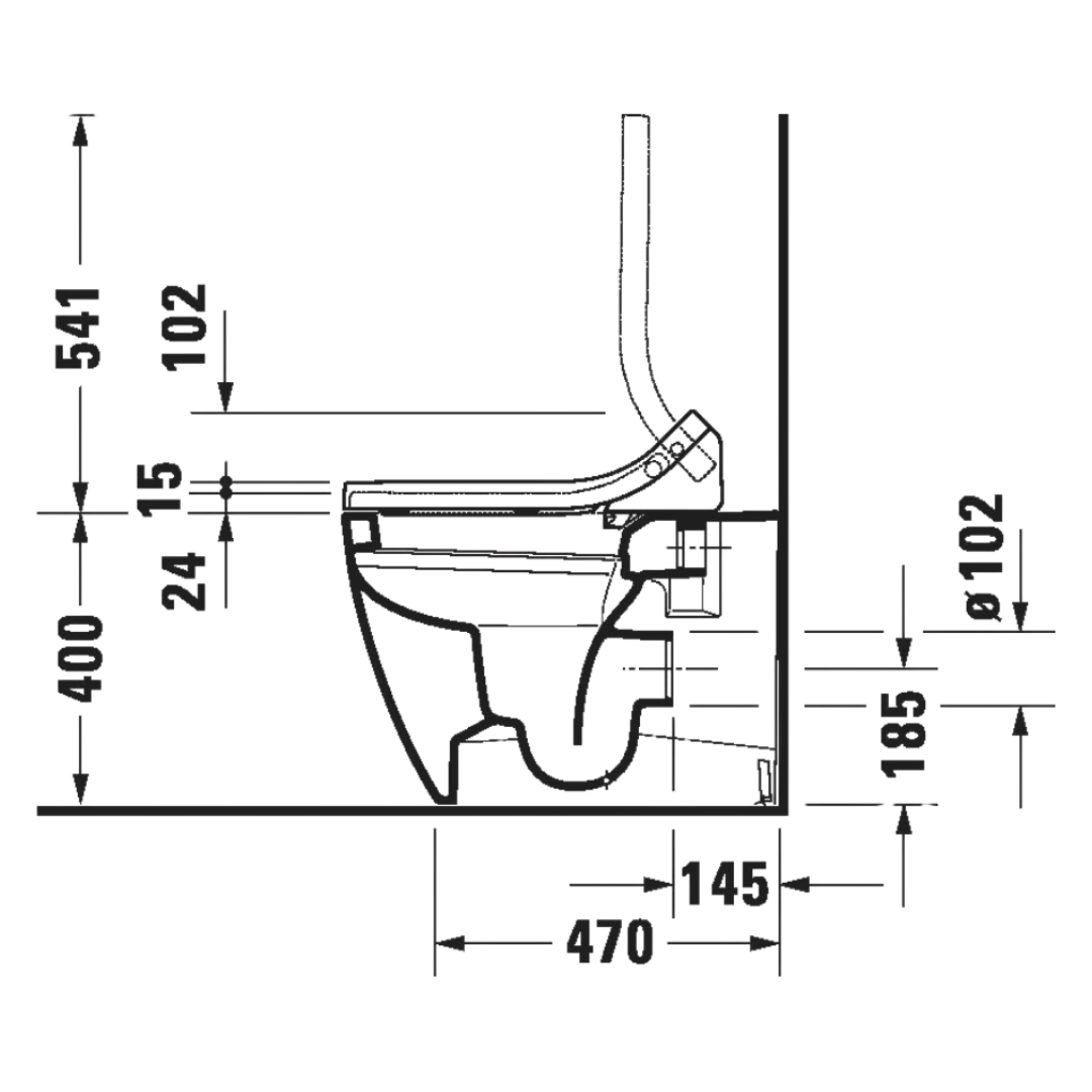 Duravit ME by Starck SensoWash Classic Wall Faced Smart Toilet - D4150200