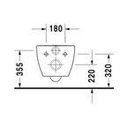 Duravit Happy D.2 Rimless Wall Hung Toilet Pan - Alpine White D4222209-P