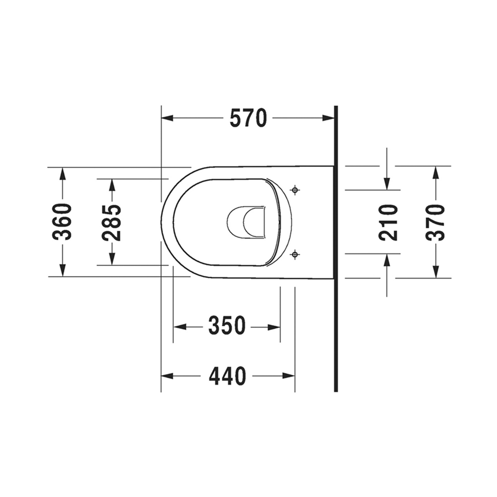Duravit ME by Starck Wall Hung Rimless Toilet Pan - Alpine White D4252909-P