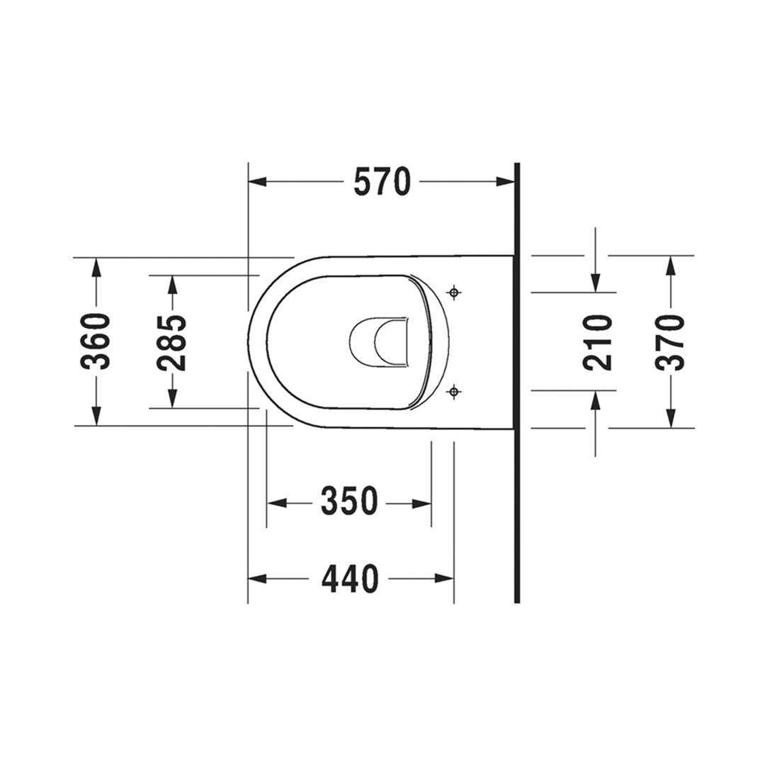 Duravit ME by Starck Wall Hung Rimless Toilet Pan - Alpine White D4252909-P