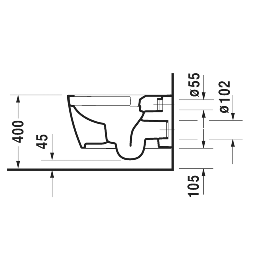 Duravit ME by Starck Wall Hung Rimless Toilet Pan - Alpine White D4252909-P