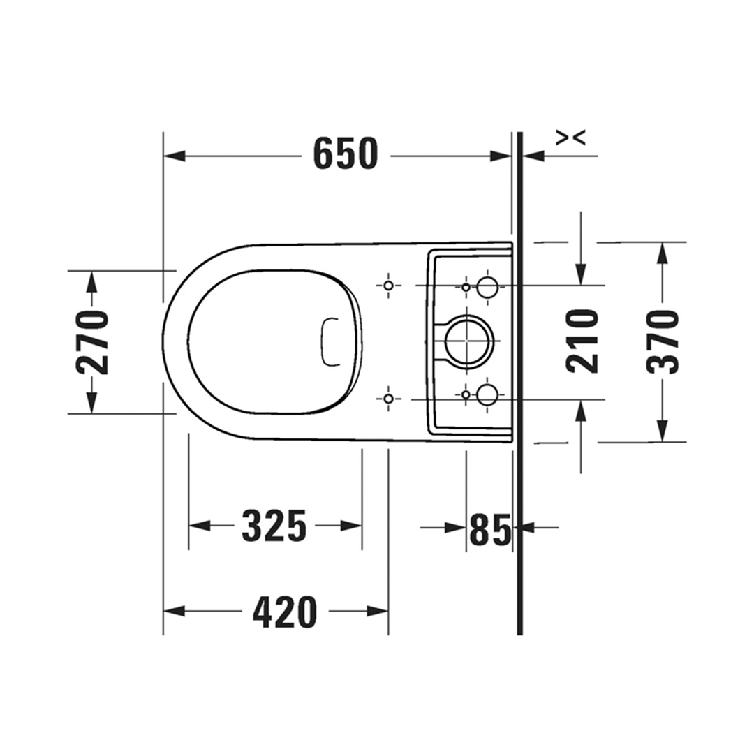 Duravit Soleil by Starck Back to Wall Toilet Suite (Rear Inlet) - Alpine White D4600500-P