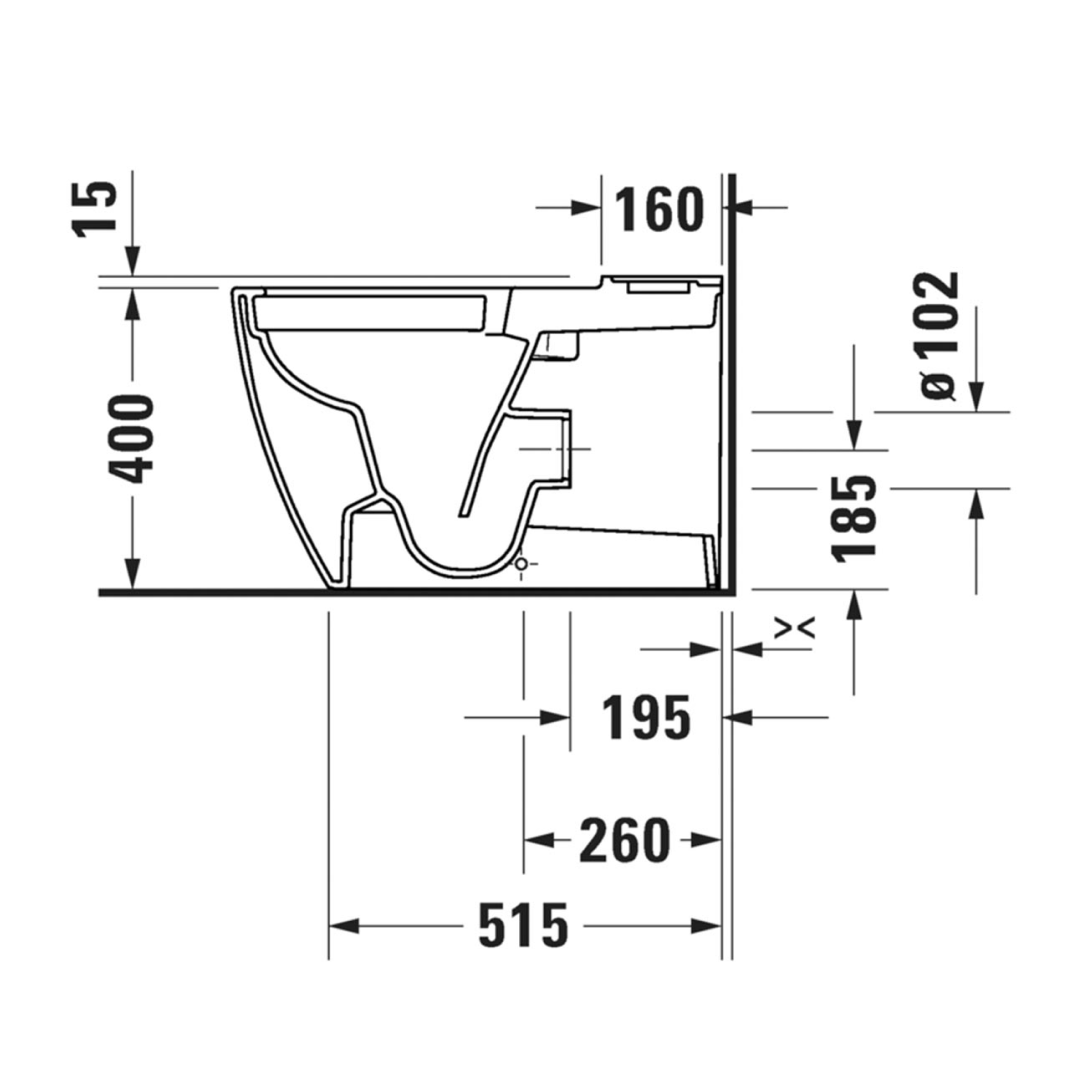 Duravit Soleil by Starck Back to Wall Toilet Suite (Rear Inlet) - Alpine White D4600500-P