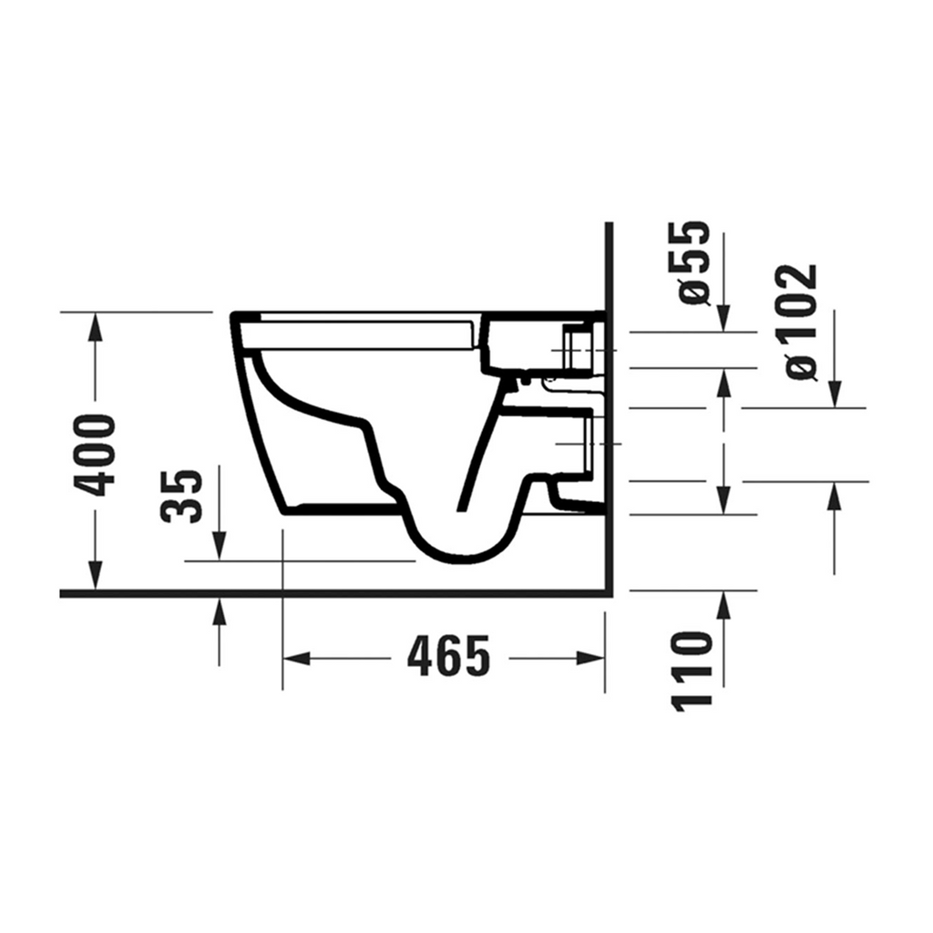 Duravit Soleil by Starck Rimless Wall Hung Toilet Pan - Alpine White D4652909-P