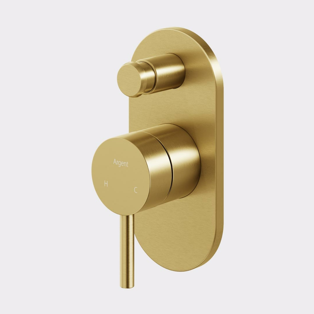 Argent Grace 2.0 Diverter Mixer Set (Includes In-Wall Body) - LF Brushed Gold - D666385B + M515800