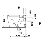Duravit Qatego Wall Faced Toilet Pan - Alpine White D7000200