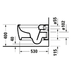 Duravit Qatego Wall Hung Rimless Toilet Pan - Alpine White D7000300