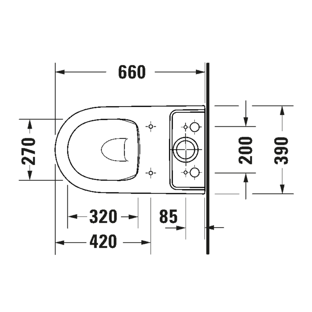 Duravit Qatego Back to Wall Toilet Suite - Alpine White D7000400