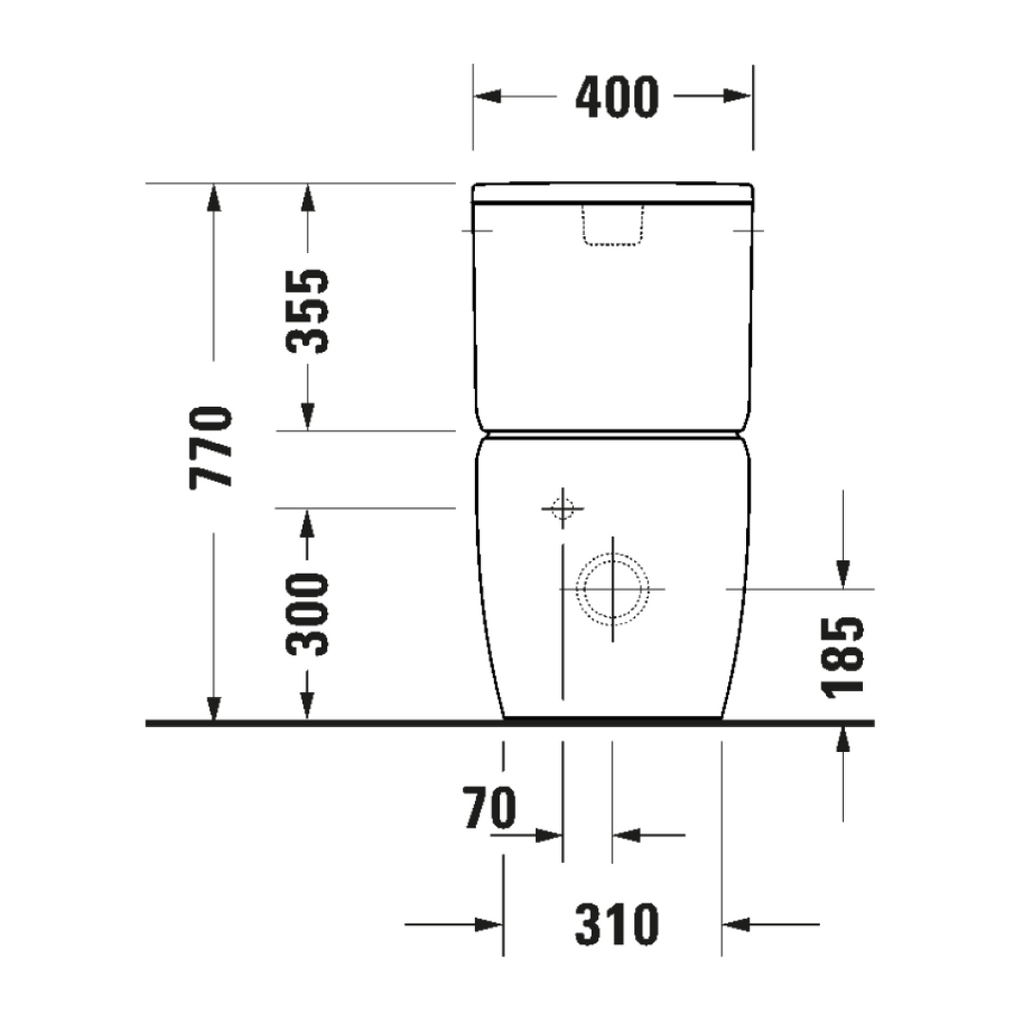 Duravit Qatego Back to Wall Toilet Suite - Alpine White D7000400