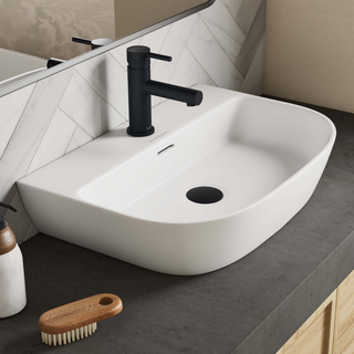 Victoria + Albert Lussari 60 D-Shape Back to Wall Basin - No Tap Hole Gloss White DB-LUS-N-SW-600-IO