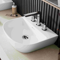 Victoria + Albert Lussari 50 D-Shape Back to Wall Basin - Three Tap Holes Matte White DB-LUS-3TH-M-500-IO