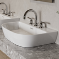 Victoria + Albert Lussari 60 D-Shape Back to Wall Basin - Three Tap Holes Gloss White DB-LUS-3TH-SW-600-IO