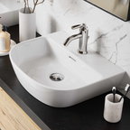 Victoria + Albert Lussari 50 D-Shape Back to Wall Basin - No Tap Hole Gloss White DB-LUS-N-SW-500-IO
