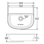 Victoria + Albert Lussari 50 D-Shape Back to Wall Basin - No Tap Hole Gloss White DB-LUS-N-SW-500-IO