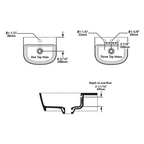 Victoria + Albert Lussari 50 D-Shape Back to Wall Basin - No Tap Hole Gloss White DB-LUS-N-SW-500-IO