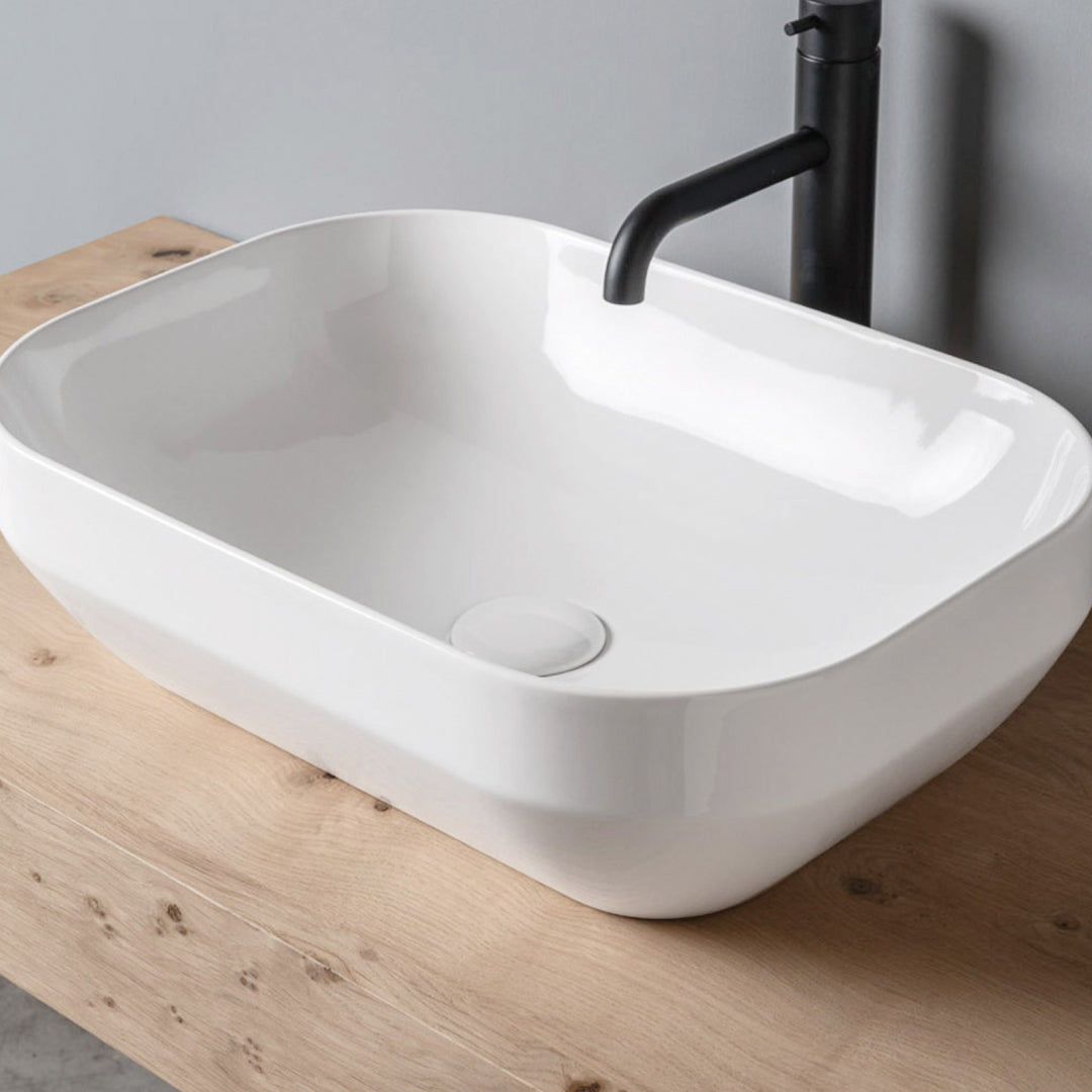 Studio Bagno Decus 50 Above Counter Basin - Gloss White - 1950-12-01 00:00:00 +1000