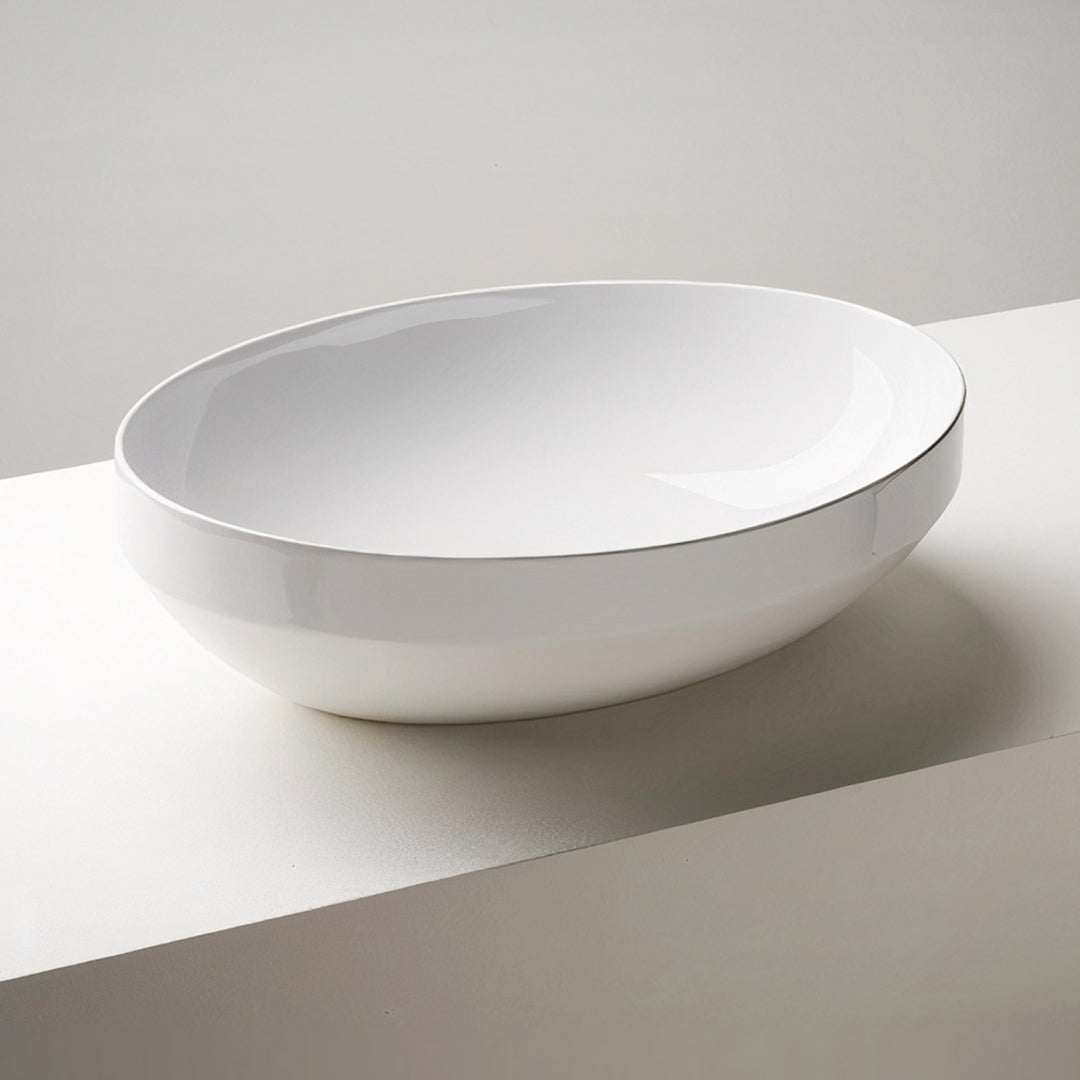 Studio Bagno Decus 50 Oval Above Counter Basin - Gloss White - DECOV50
