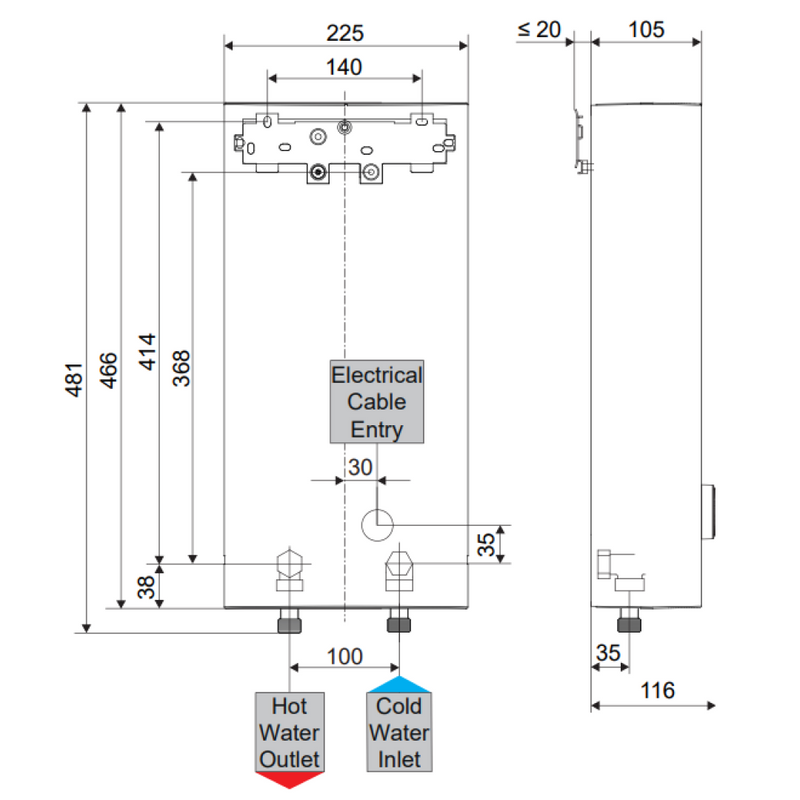 Stiebel Eltron DHBE27LCD Phase Electric Instantaneous Water Heater