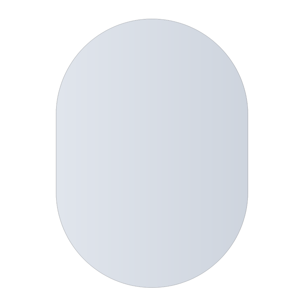 Thermogroup Pill Shape Polished Edge Glue-to-Wall Mirror - DP5070GT